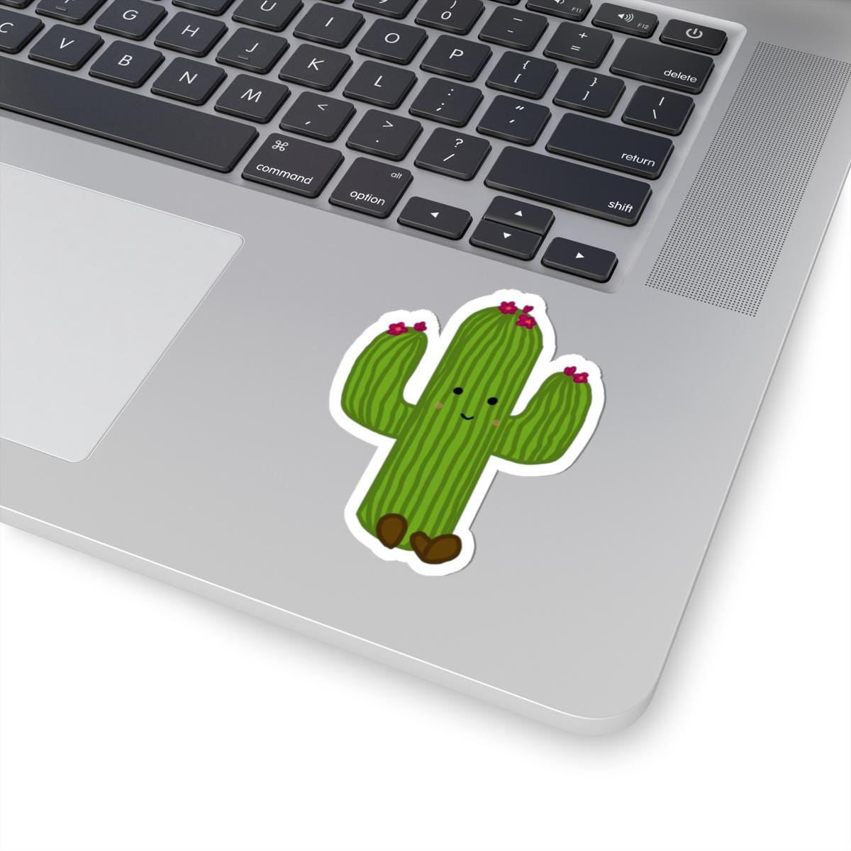 Glossy Cactus Sticker: Playful Vinyl Decal for Laptop, Journal