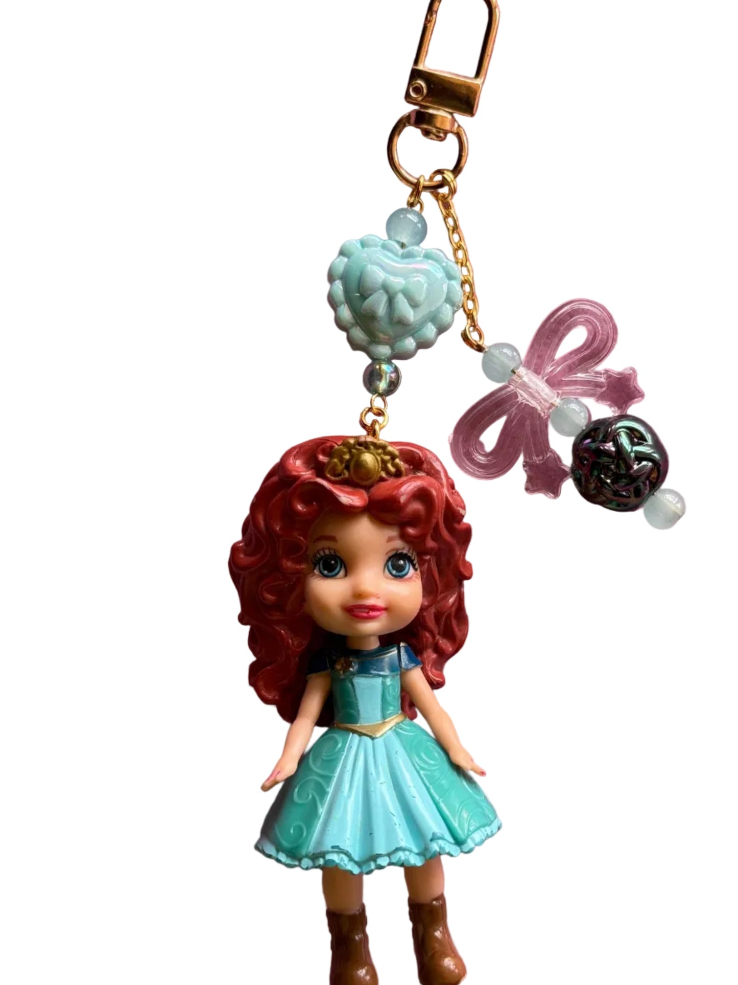 Upcycled Princess Doll Keychain • Handmade Disney-Inspired Charm