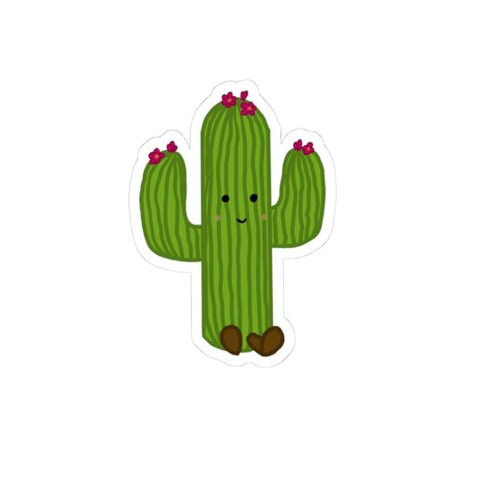 Glossy Cactus Sticker: Playful Vinyl Decal for Laptop, Journal