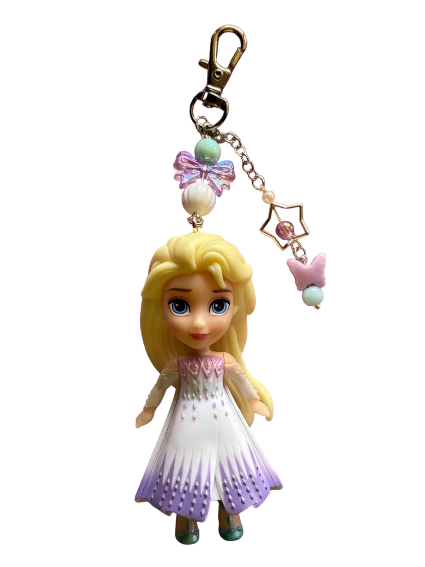 Upcycled Princess Doll Keychain • Handmade Disney-Inspired Charm