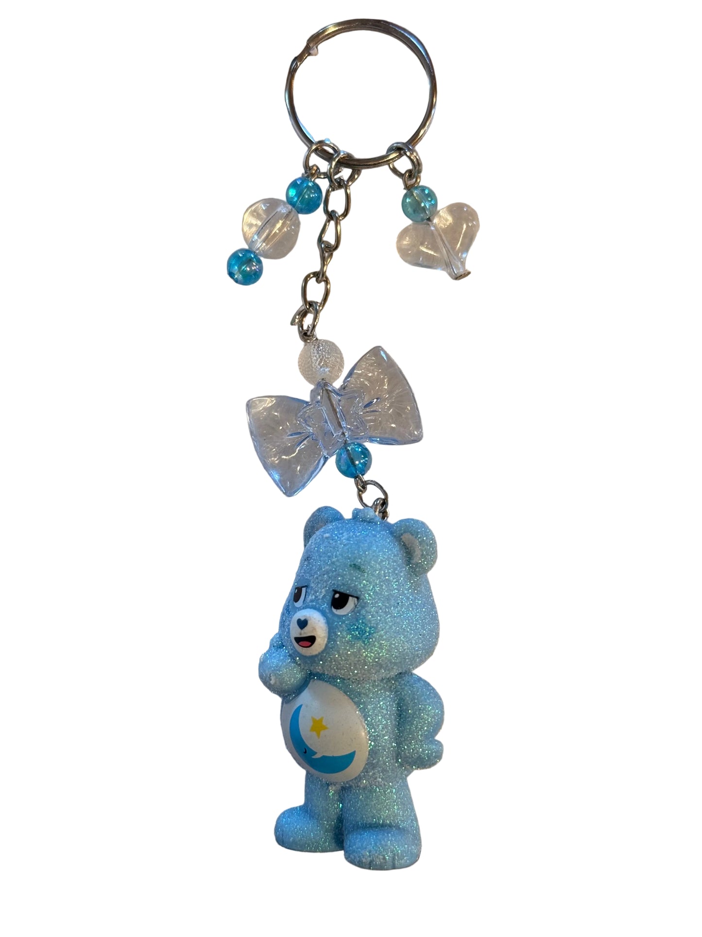 Glittery Care Bear keychain bag charms