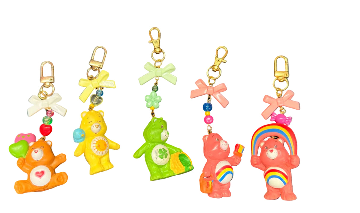 Vintage Care Bears, upcycled keychains. Care Bears from the 80’s!