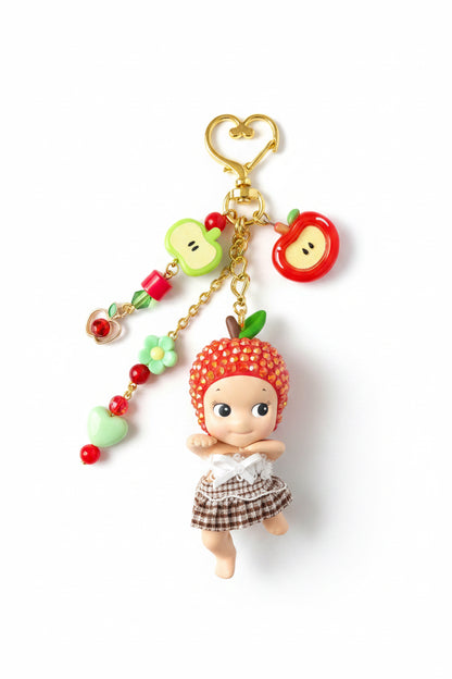 Bedazzled Sonny Angel Bag Charm – Handmade Rhinestone Kawaii Keychain