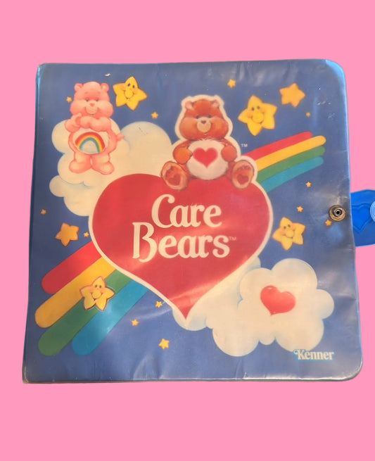 Vintage Care Bear case with figurines