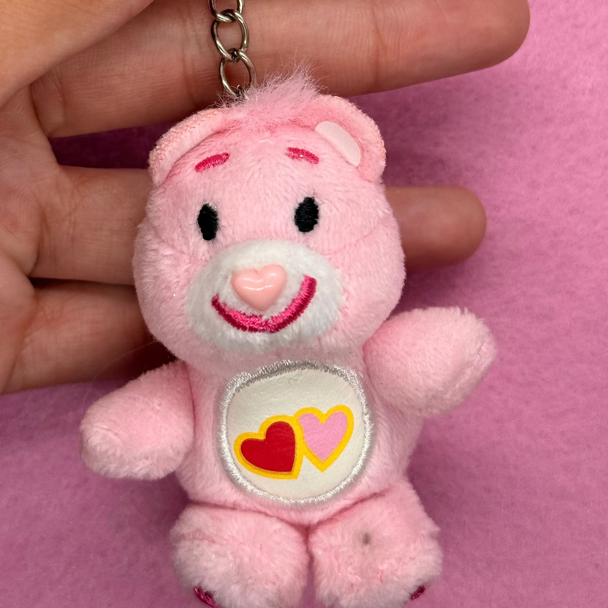 Plush care bear keychains upcycled plushies
