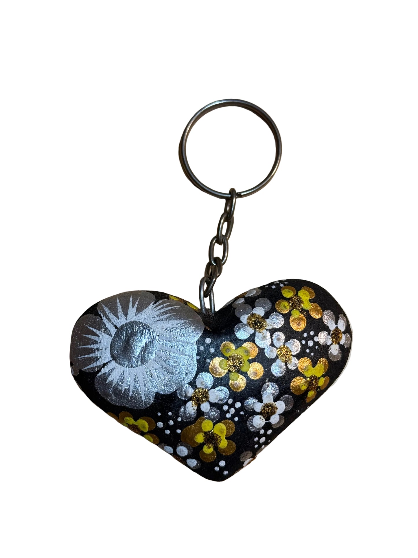 Hand-Painted Heart Tassel Keychain | Mexican Folk Art Charm