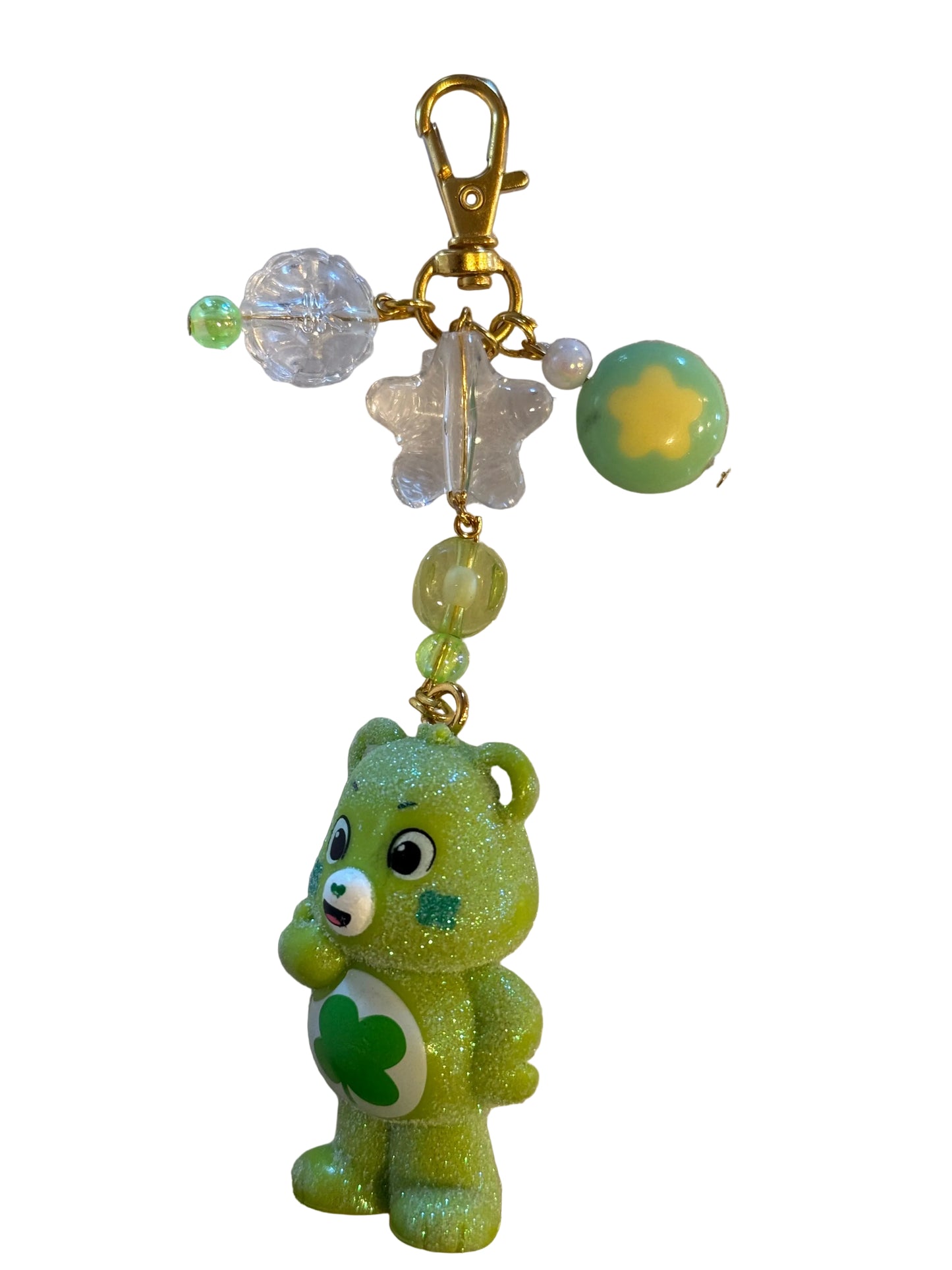 Glittery Care Bear keychain bag charms