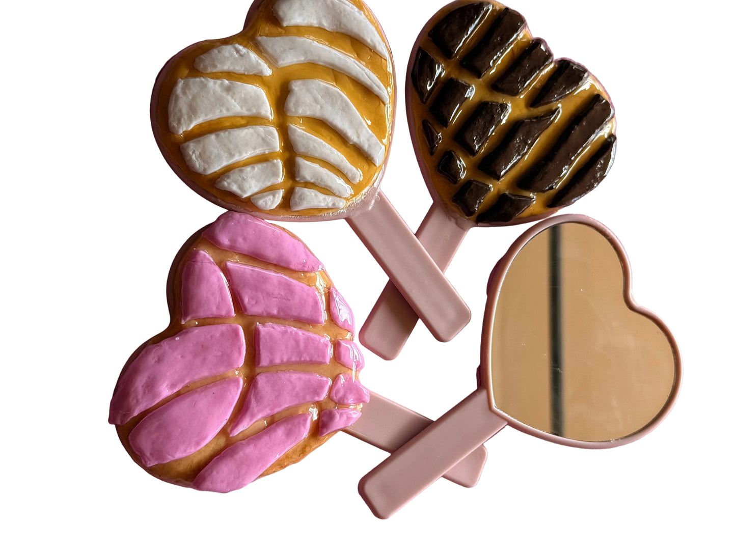 Handmade Sweet Treat Compact Mirror: Concha, Galleta, Payaso, Waffle, Pancake