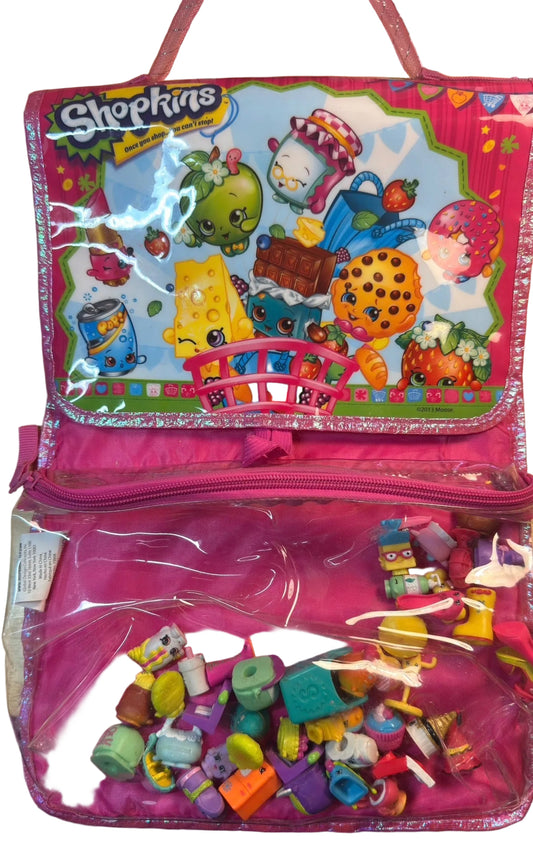 Shopkins carry case with 20+ Shopkins, original from 2013