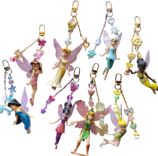Pixie hollow inspired bag charms- nostalgic bag charm fairies-