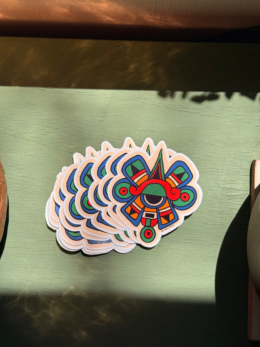 Mayan eye sticker. Hand drawn indigenous design. Mexican heritage inspired