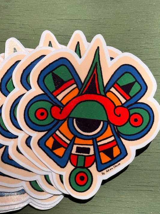Mayan eye sticker. Hand drawn indigenous design. Mexican heritage inspired