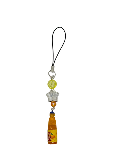 Mini Soda Bottle Charm Keychain – Cute Handmade Beaded Phone Strap