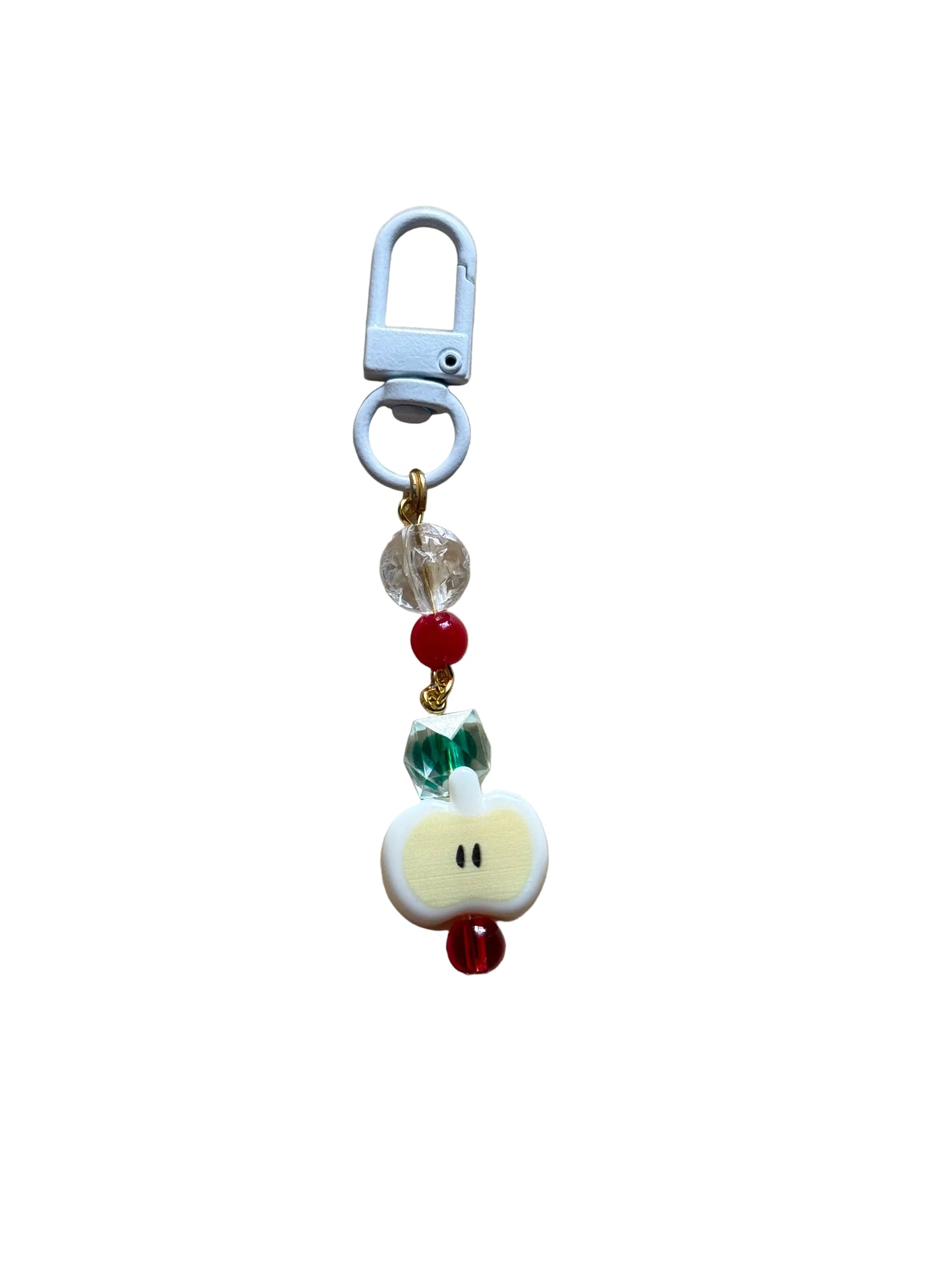 Handmade Apple Beaded Keychain – Cute Bag Charm, Colorful Clip Accessory