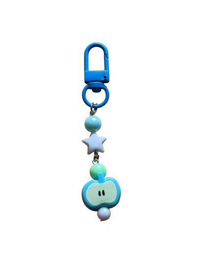 Handmade Apple Beaded Keychain – Cute Bag Charm, Colorful Clip Accessory