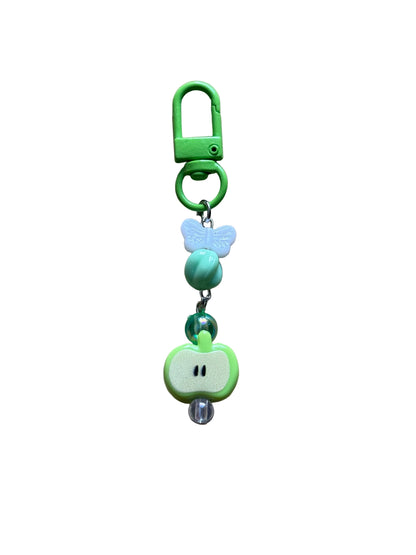Handmade Apple Beaded Keychain – Cute Bag Charm, Colorful Clip Accessory