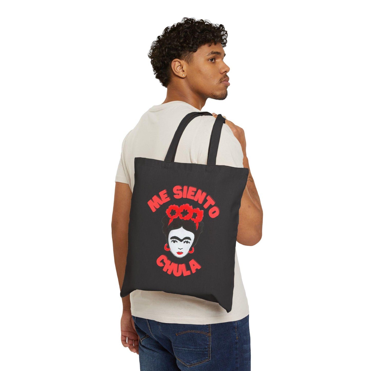 Frida Kahlo Inspired Cotton Canvas Tote Bag - Latina Art