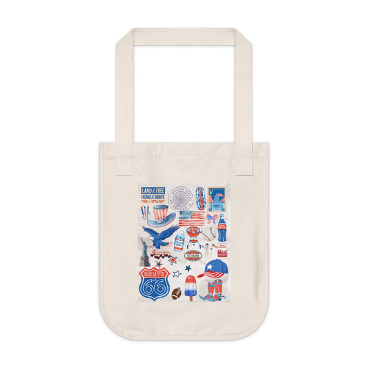 Vintage Americana Organic Cotton Canvas Tote Bag: Eco-Friendly Shopper