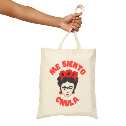 Frida Kahlo Inspired Cotton Canvas Tote Bag - Latina Art