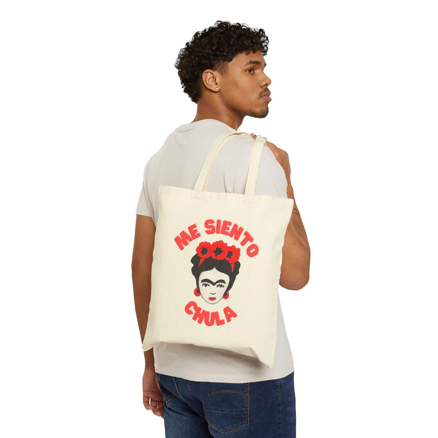 Frida Kahlo Inspired Cotton Canvas Tote Bag - Latina Art