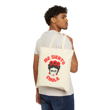 Frida Kahlo Inspired Cotton Canvas Tote Bag - Latina Art