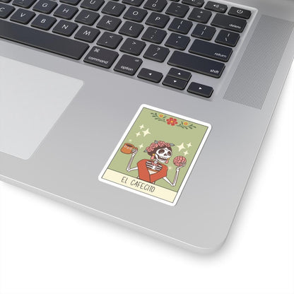El Cafecito Kiss-Cut Sticker: Día de los Muertos Loteria Art