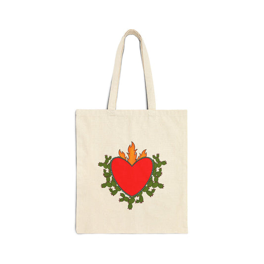 Amor Eterno Cotton Canvas Tote Bag: Reusable Eco-Friendly Shopping Bag