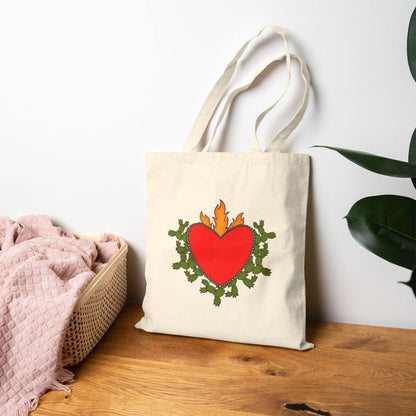 Amor Eterno Cotton Canvas Tote Bag: Reusable Eco-Friendly Shopping Bag