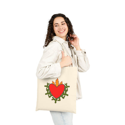 Amor Eterno Cotton Canvas Tote Bag: Reusable Eco-Friendly Shopping Bag