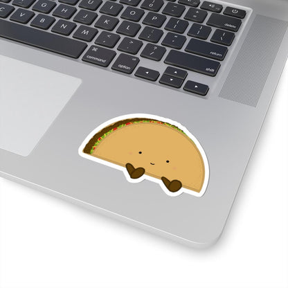 Cute Taco Kiss-Cut Stickers | Cute Taco Laptop Decals, Fun Planner Stickers, Cartoon Vinyl Stickers, Foodie Gifts, Cute Home Decor