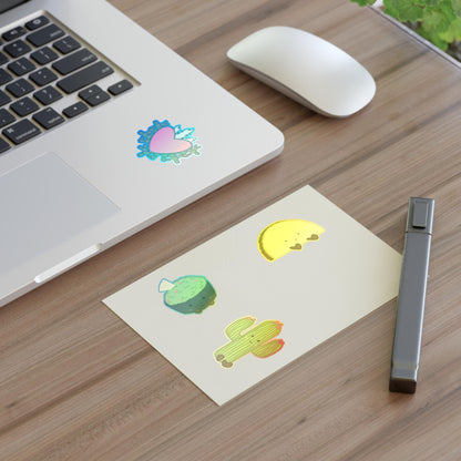Latin Food Sticker Sheets: Taco, Cactus & Heart - Scrapbooking, Journaling