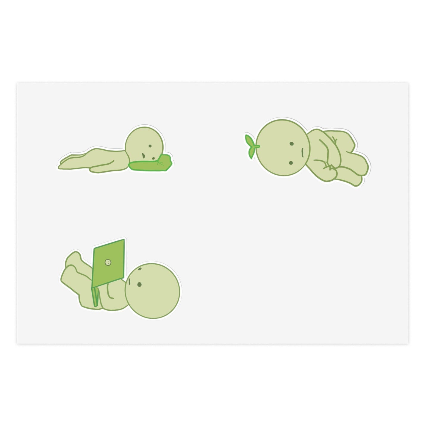 Cute little green guys Stickers for Journals, Scrapbooking, Kids Decor, Plant Lovers Gifts, Fun Greenery Decor