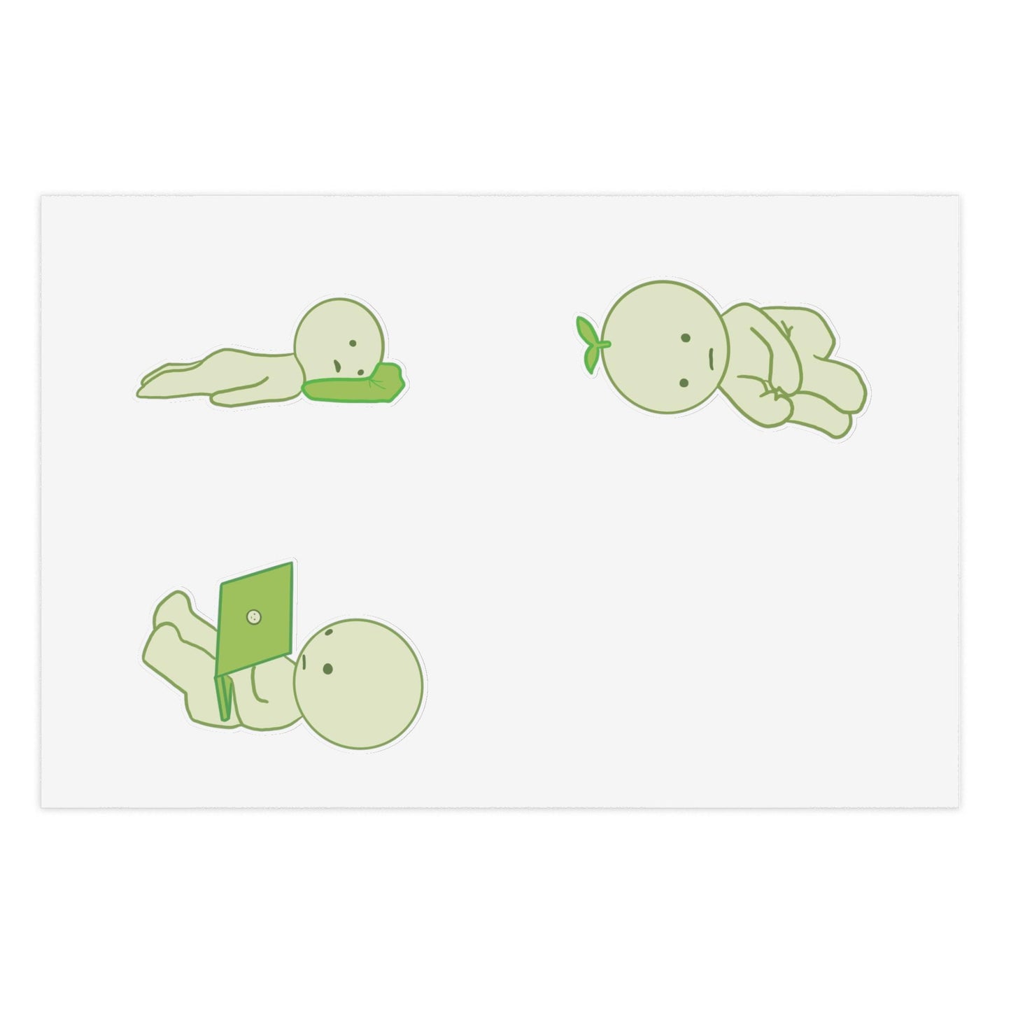Cute little green guys Stickers for Journals, Scrapbooking, Kids Decor, Plant Lovers Gifts, Fun Greenery Decor