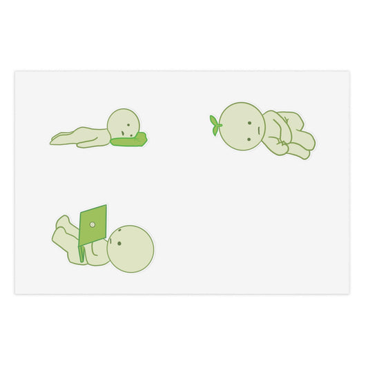 Cute little green guys Stickers for Journals, Scrapbooking, Kids Decor, Plant Lovers Gifts, Fun Greenery Decor