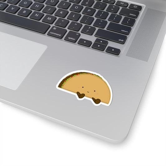 Cute Taco Kiss-Cut Stickers | Cute Taco Laptop Decals, Fun Planner Stickers, Cartoon Vinyl Stickers, Foodie Gifts, Cute Home Decor