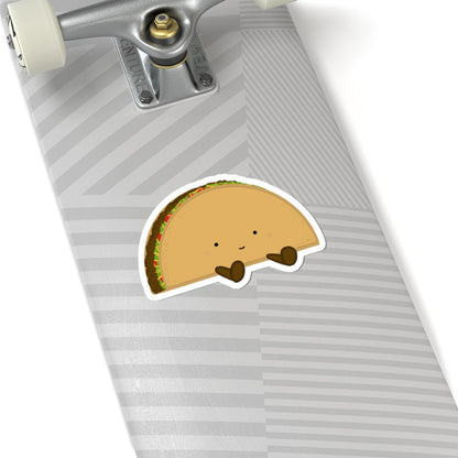 Cute Taco Kiss-Cut Stickers | Cute Taco Laptop Decals, Fun Planner Stickers, Cartoon Vinyl Stickers, Foodie Gifts, Cute Home Decor