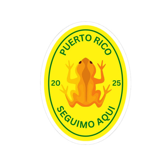 Puerto Rico Coqui Frog Sticker: Glossy Vinyl Laptop Decal