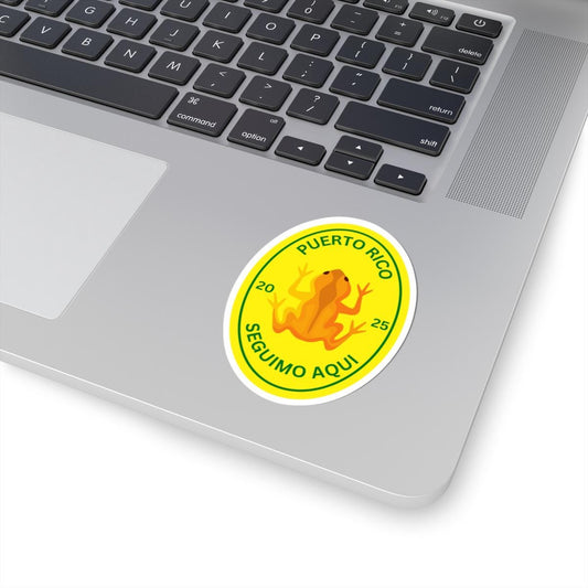 Puerto Rico Coqui Frog Sticker: Glossy Vinyl Laptop Decal