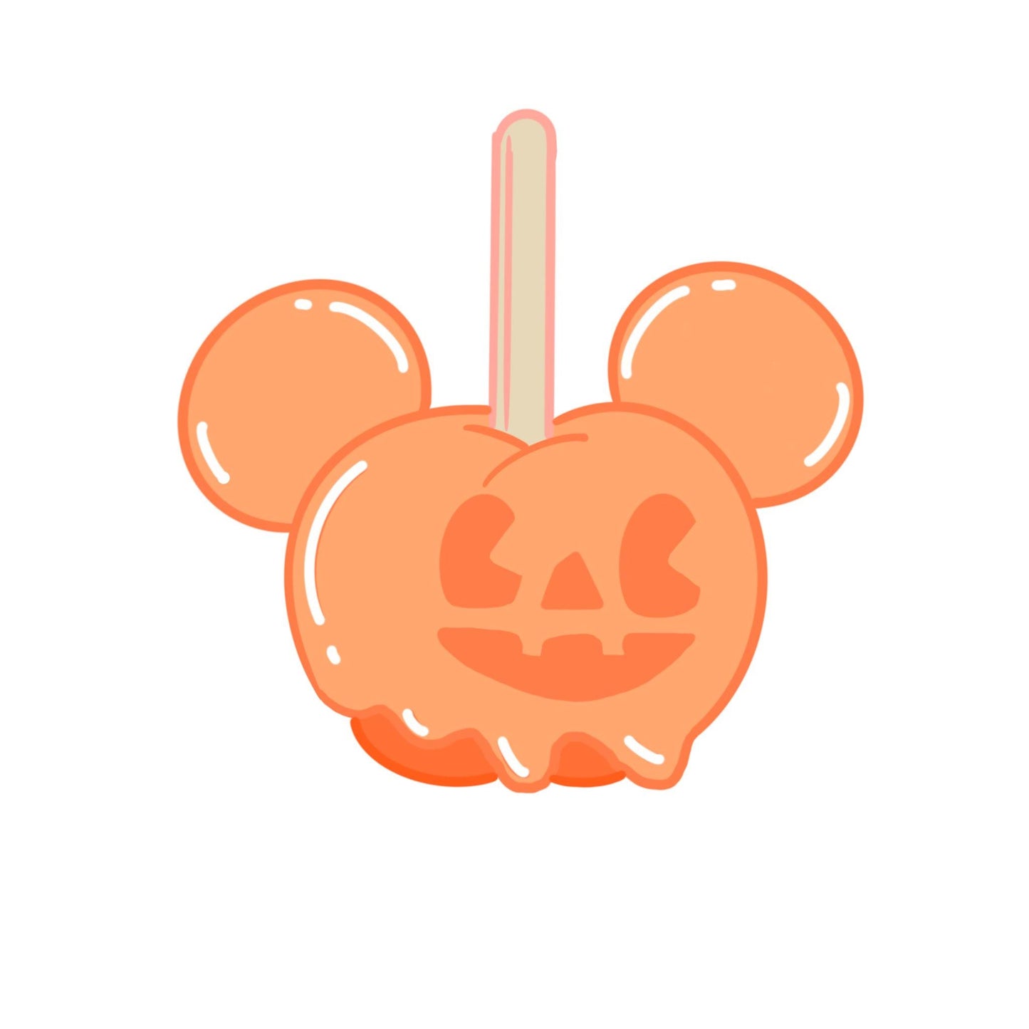 Halloween Candy Apple Mickey Sticker.  Disney Inspired Spooky Season Vinyl Decal.  Cute Fall Aesthetic Waterproof Sticker