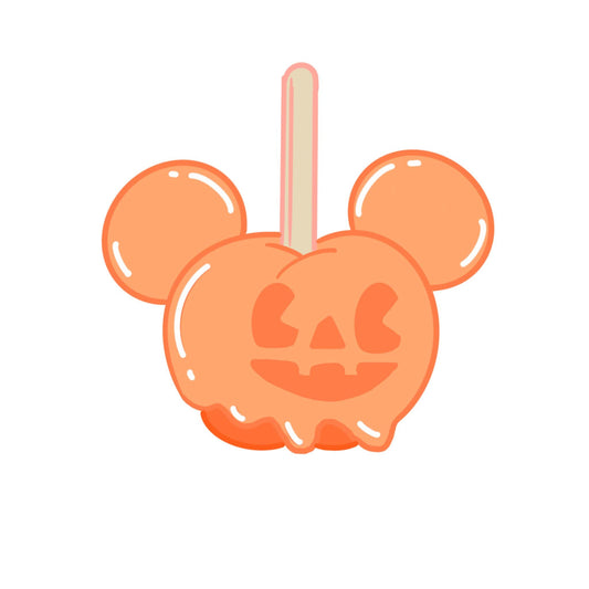 Halloween Mickey Candy Apple Sticker – Disney-Inspired Spooky Waterproof Decal