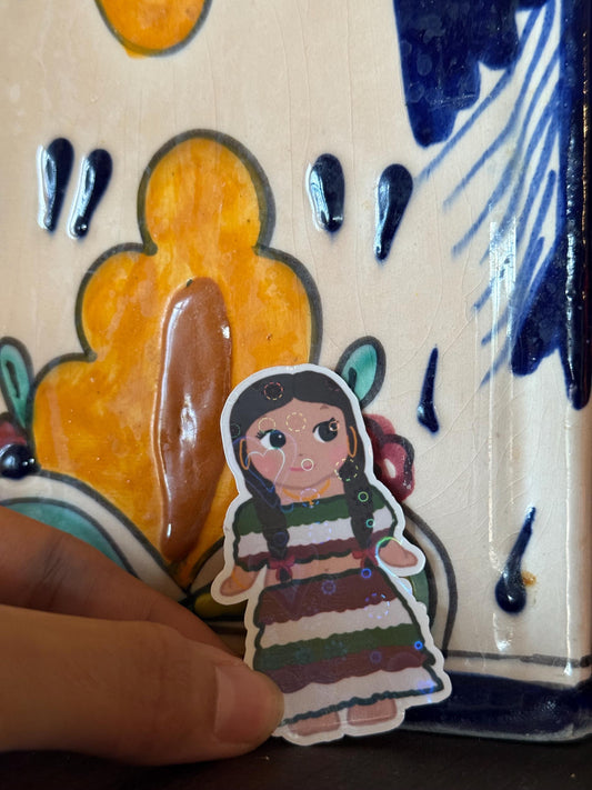 Latina Sonny Angel Sticker: Hand-Drawn, UV Protected