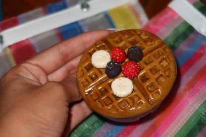 Handmade Mexican Sweet Treat Compact Mirror: Concha, Galleta, Payaso, Waffle, Pancake