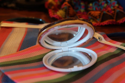 Handmade Mexican Sweet Treat Compact Mirror: Concha, Galleta, Payaso, Waffle, Pancake