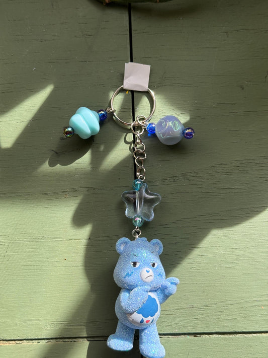 Upcycled Care Bear Keychain • Handmade Nostalgic Bag Charm