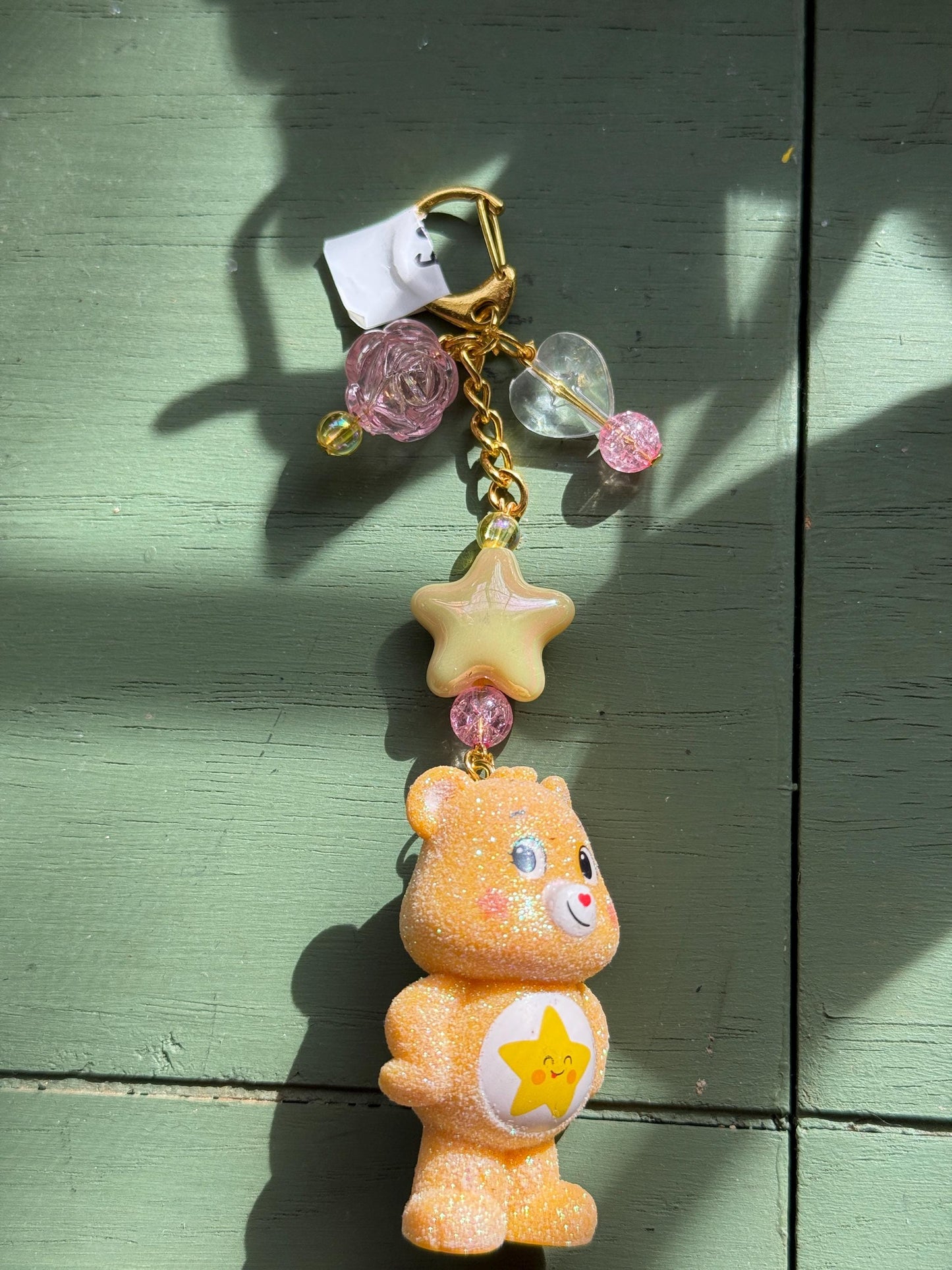 Upcycled Care Bear Keychain • Handmade Nostalgic Bag Charm