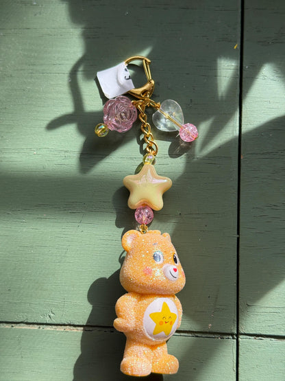Upcycled Care Bear Keychain • Handmade Nostalgic Bag Charm