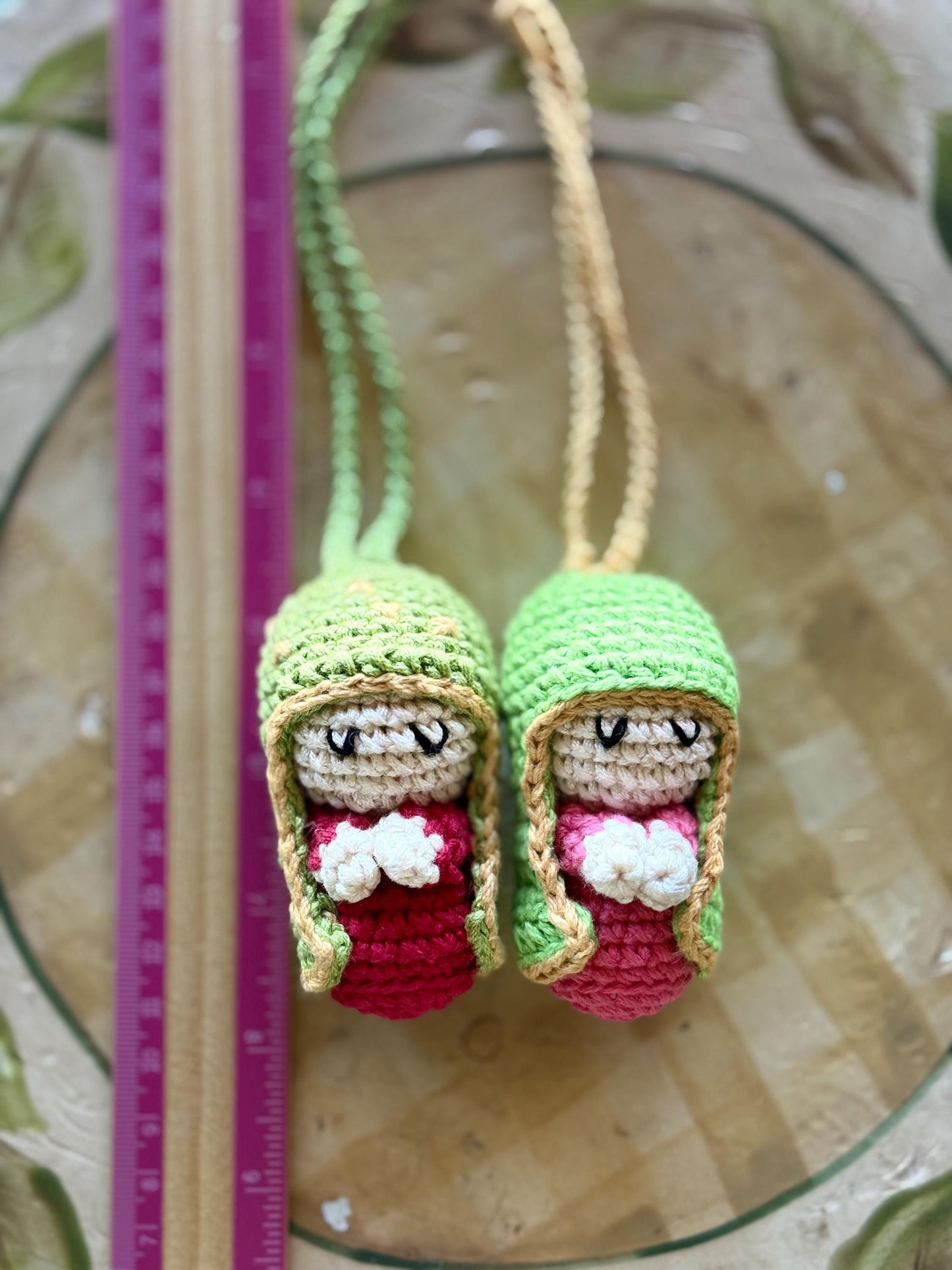 Crochet Virgin Mary Keychain • Mexican Folk Art Amigurumi Ornament