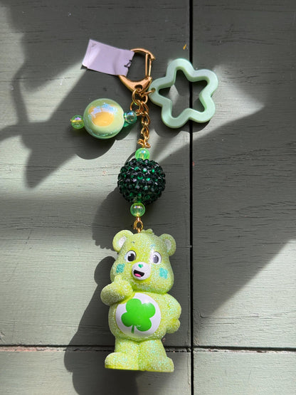 Upcycled Care Bear Keychain • Handmade Nostalgic Bag Charm