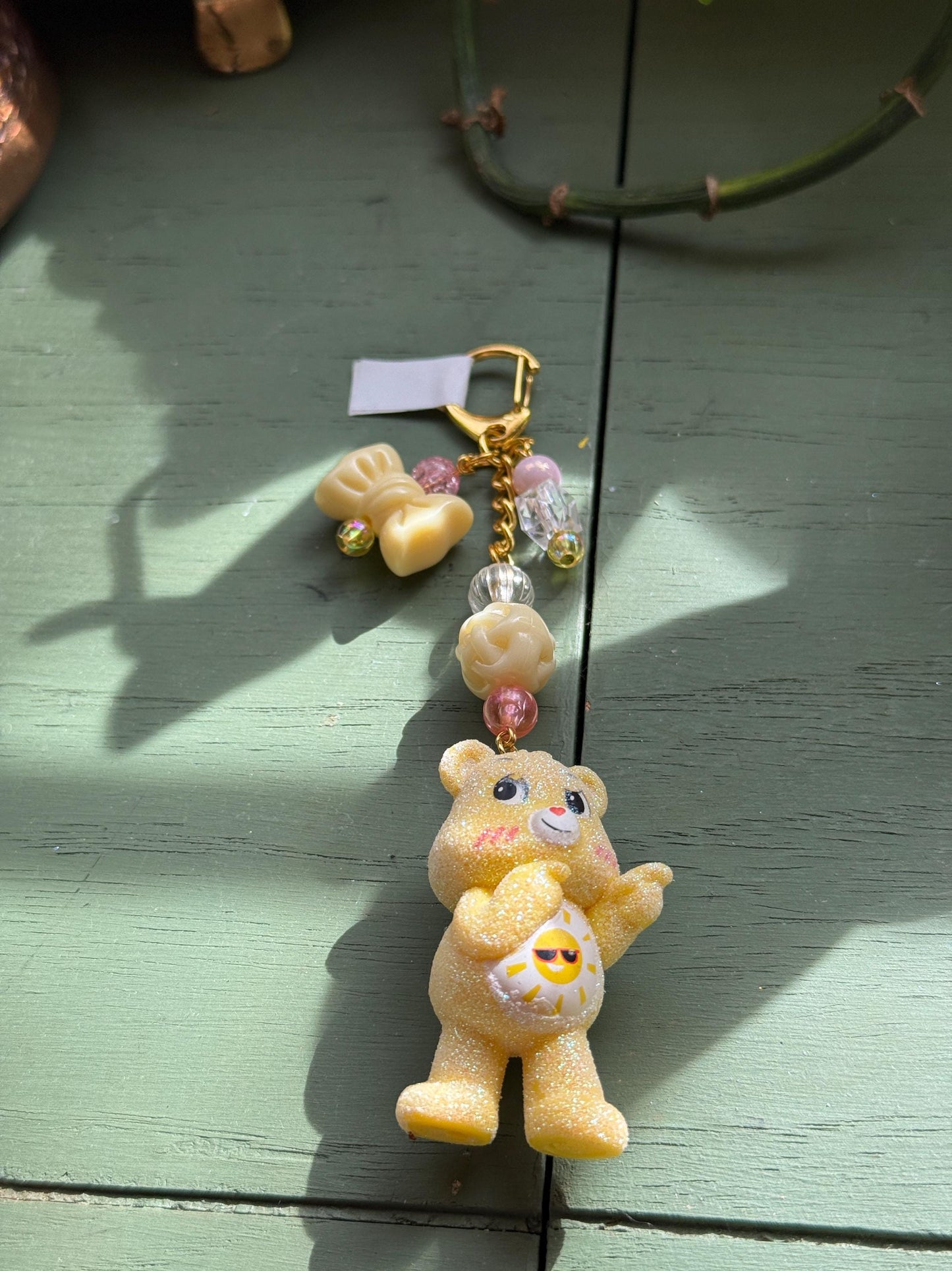 Upcycled Care Bear Keychain • Handmade Nostalgic Bag Charm