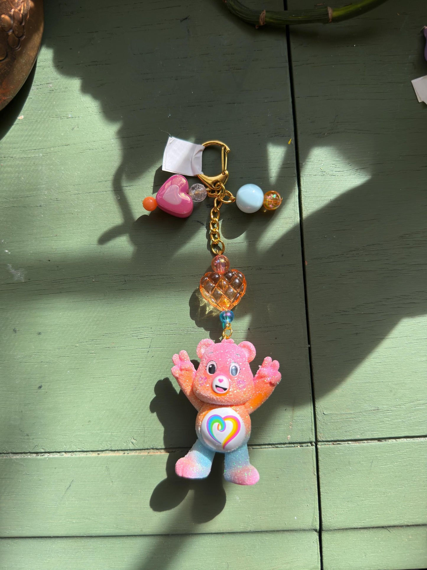 Upcycled Care Bear Keychain • Handmade Nostalgic Bag Charm